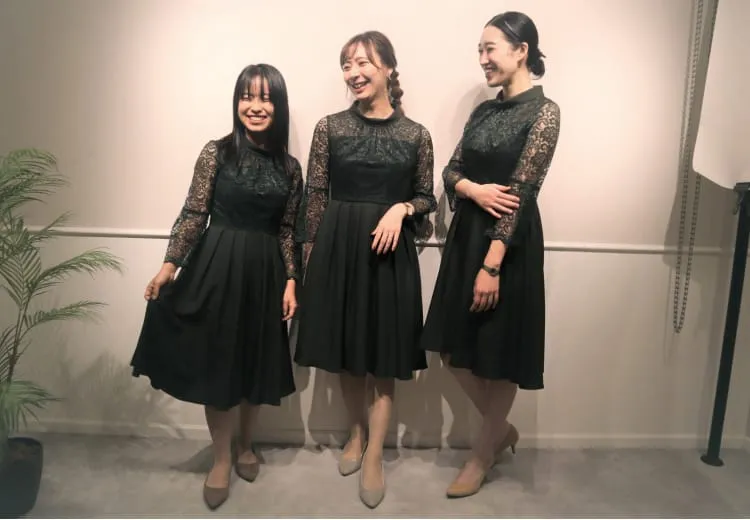 ロールネックのフレアドレスのサイズイメージ画像1