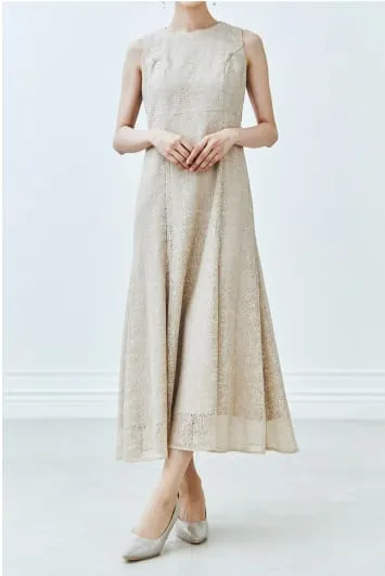 フリルボレロセットレースドレス ベージュ系