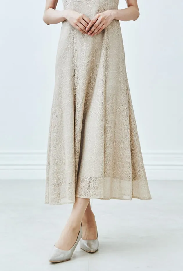 フリルボレロセットレースドレス ベージュ系の画像3