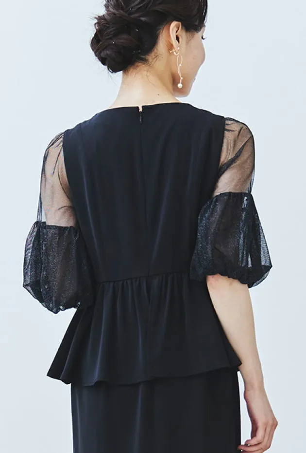 ラメチュールバックサテンドレスの画像5