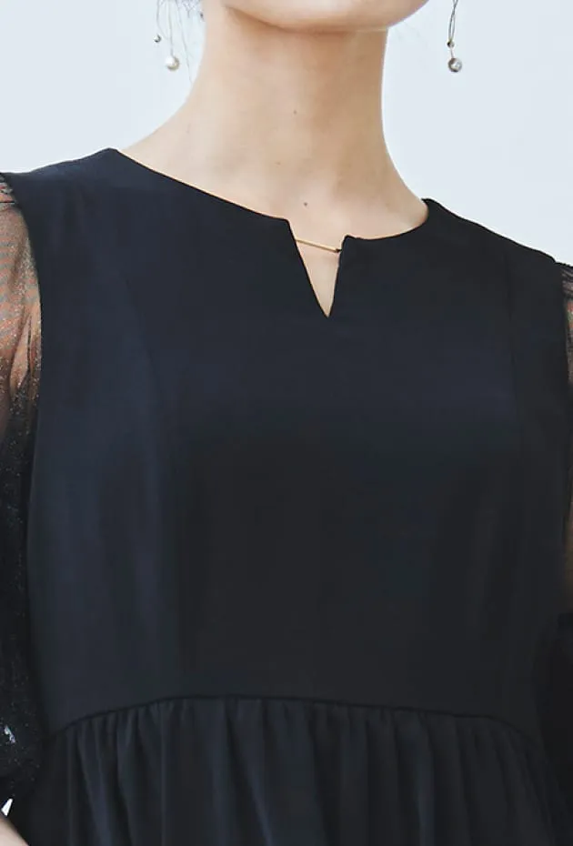 ラメチュールバックサテンドレスの画像6