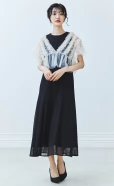 フリルボレロセットレースドレス ブラック系のサムネイル