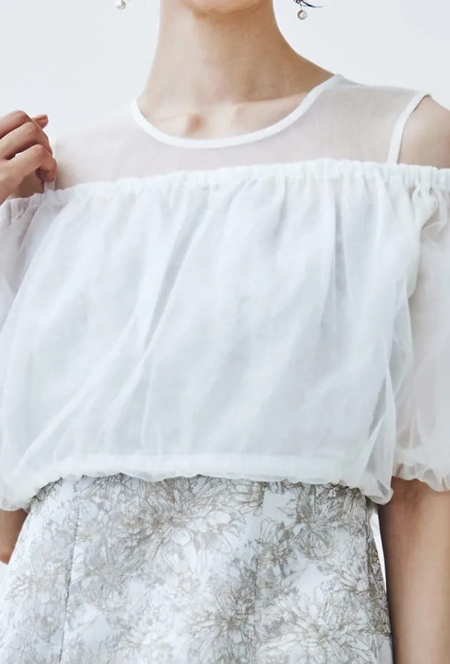 2WAYオフショルダー&パフスリーブIラインドレス ブラック系の画像2