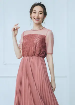 プリーツスカートドレスの画像