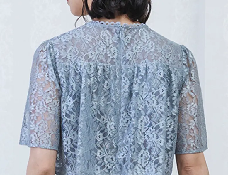 レース×チュールプリーツワンピースの画像２