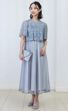 レース×チュールプリーツワンピースのサムネイル