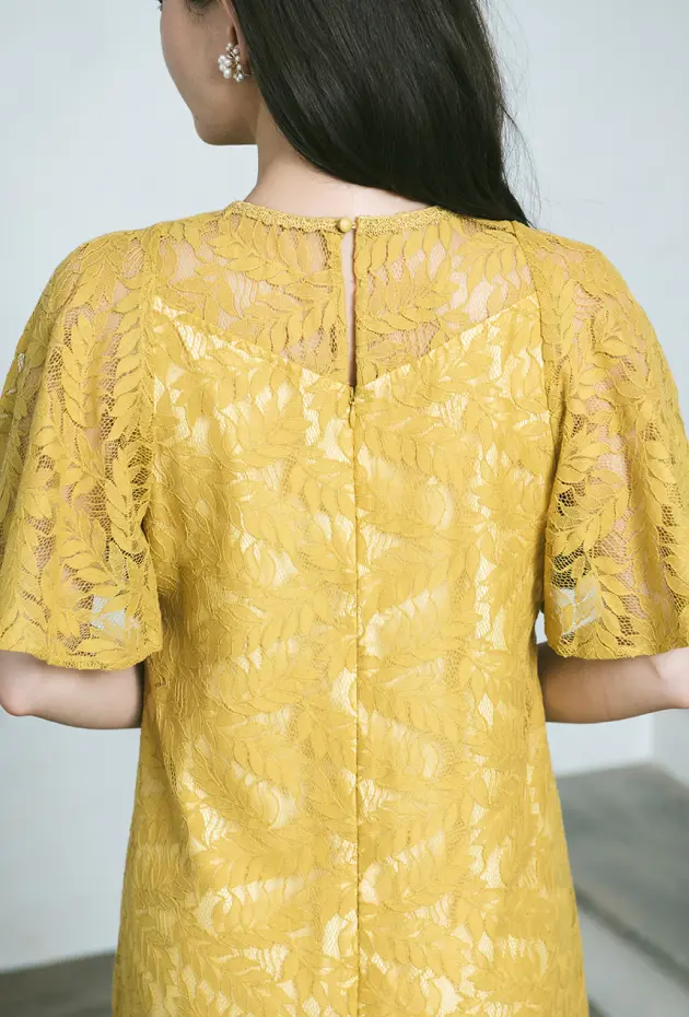 フレアスリーブ総レースドレスの画像2