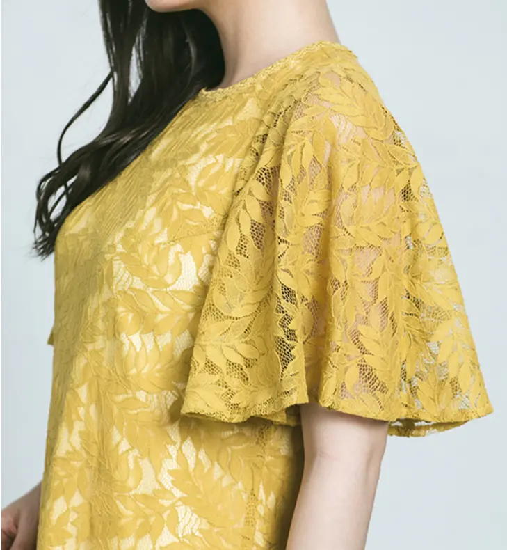 フレアスリーブ総レースドレスの画像３