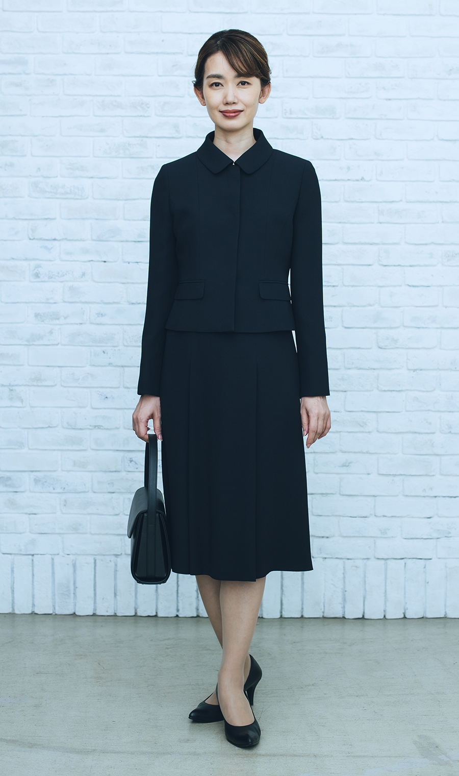 お受験スーツ【濃紺】【ショールカラージャケット＋前開きワンピ】