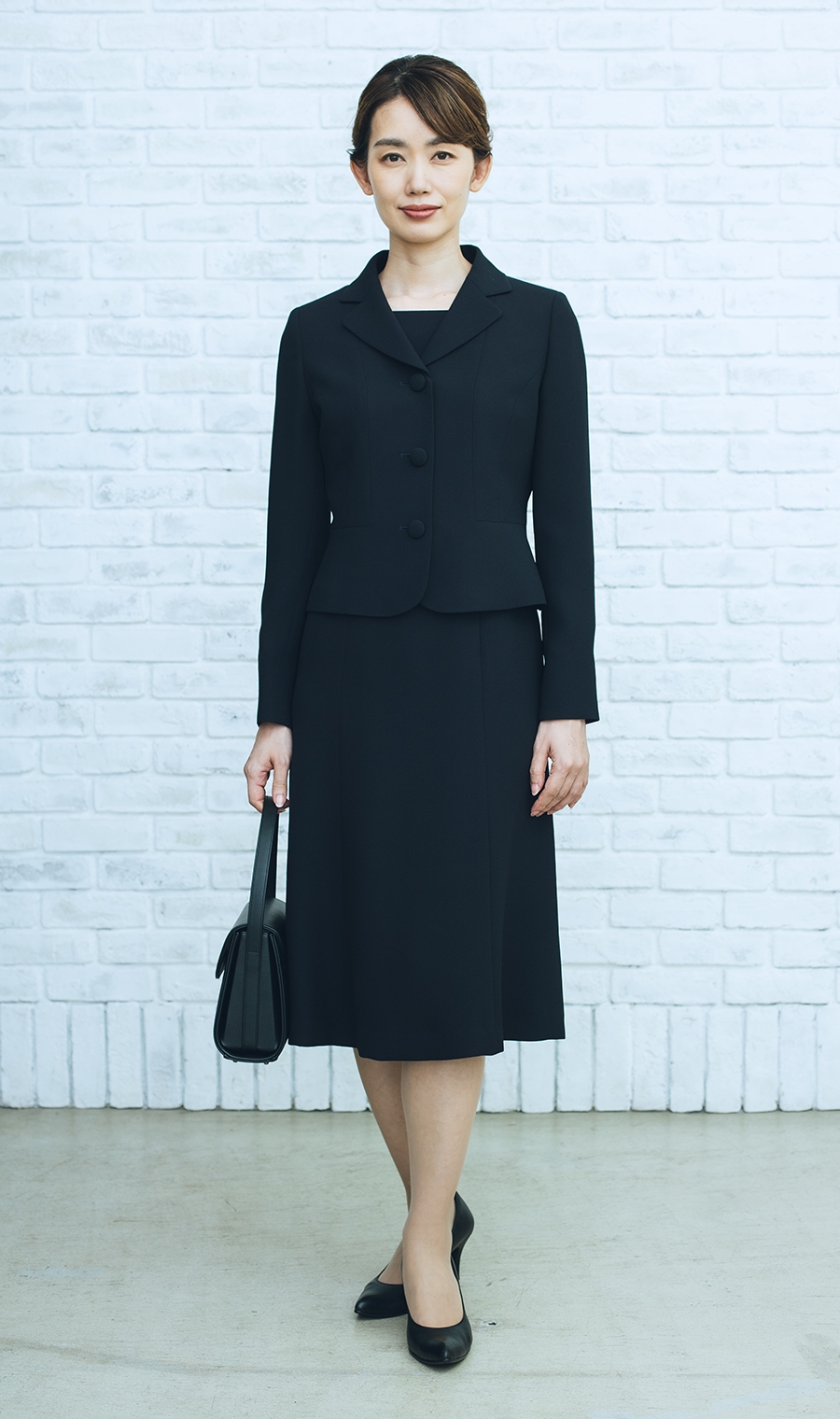 お受験スーツ【濃紺】【テーラードカラージャケット＋前開きワンピ】