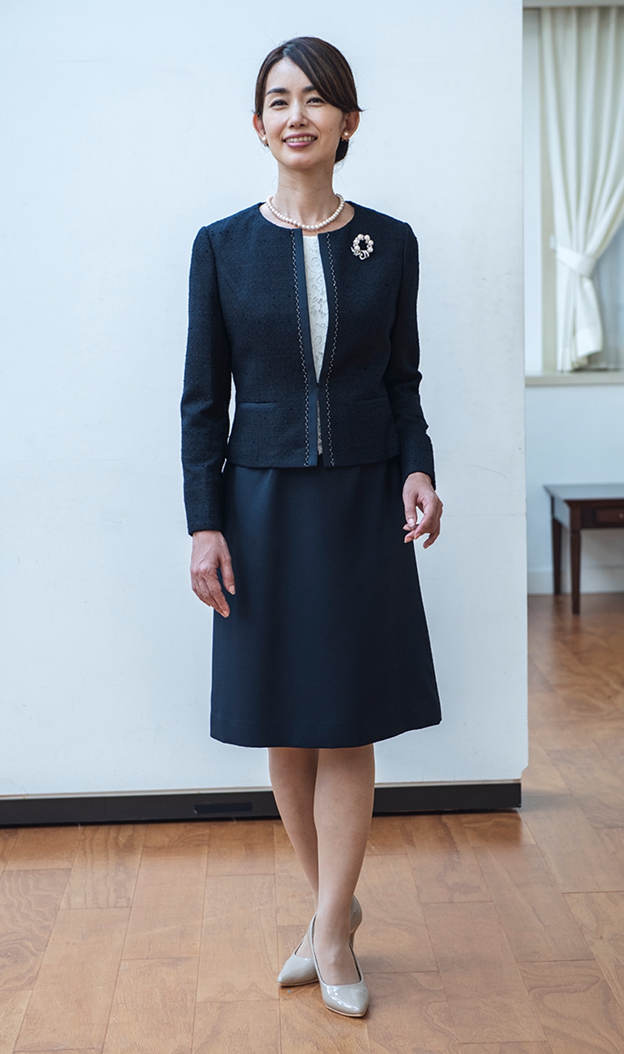 ツイード調ノーカラージャケット＋セパレート風ワンピースセット