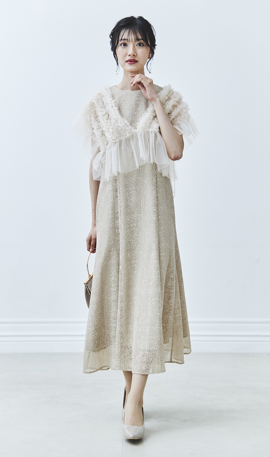 フリルボレロセットレースドレス