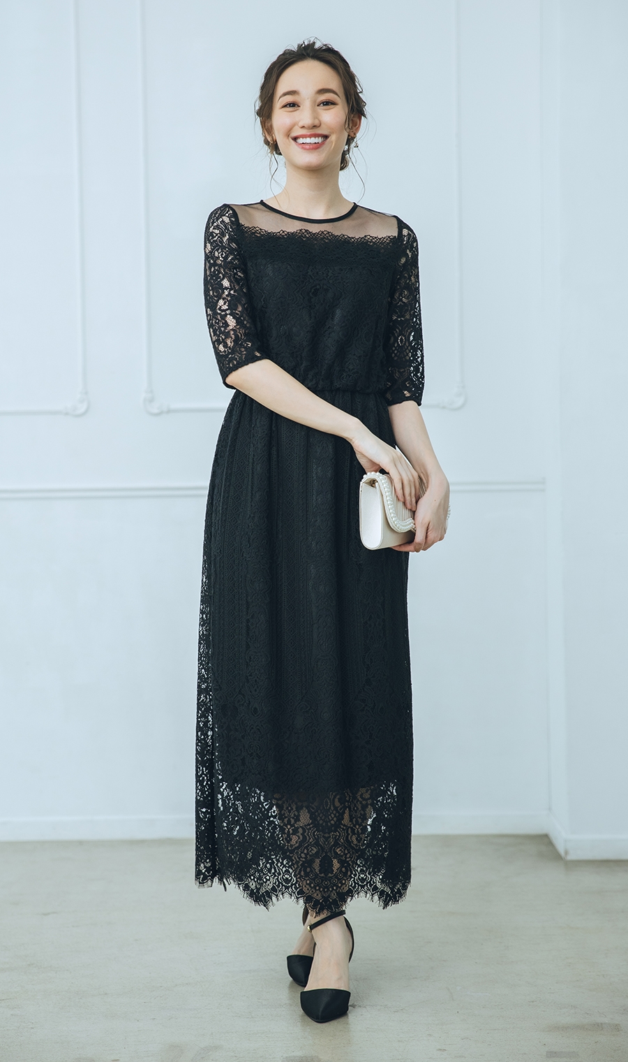 総レースIラインロングドレス