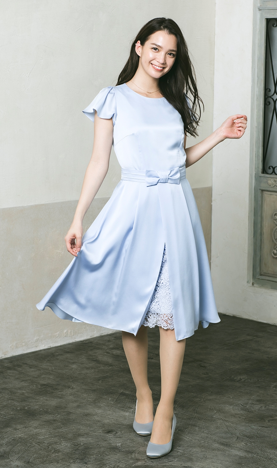 3WAYラップスカート付レースワンピース