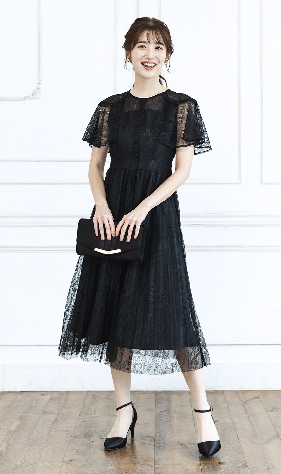 レースプリーツワンピース