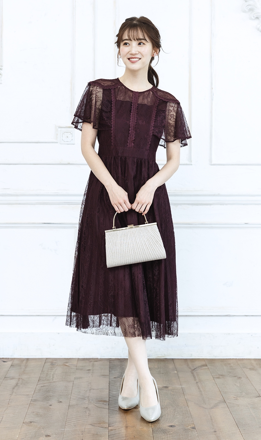 レースプリーツワンピース