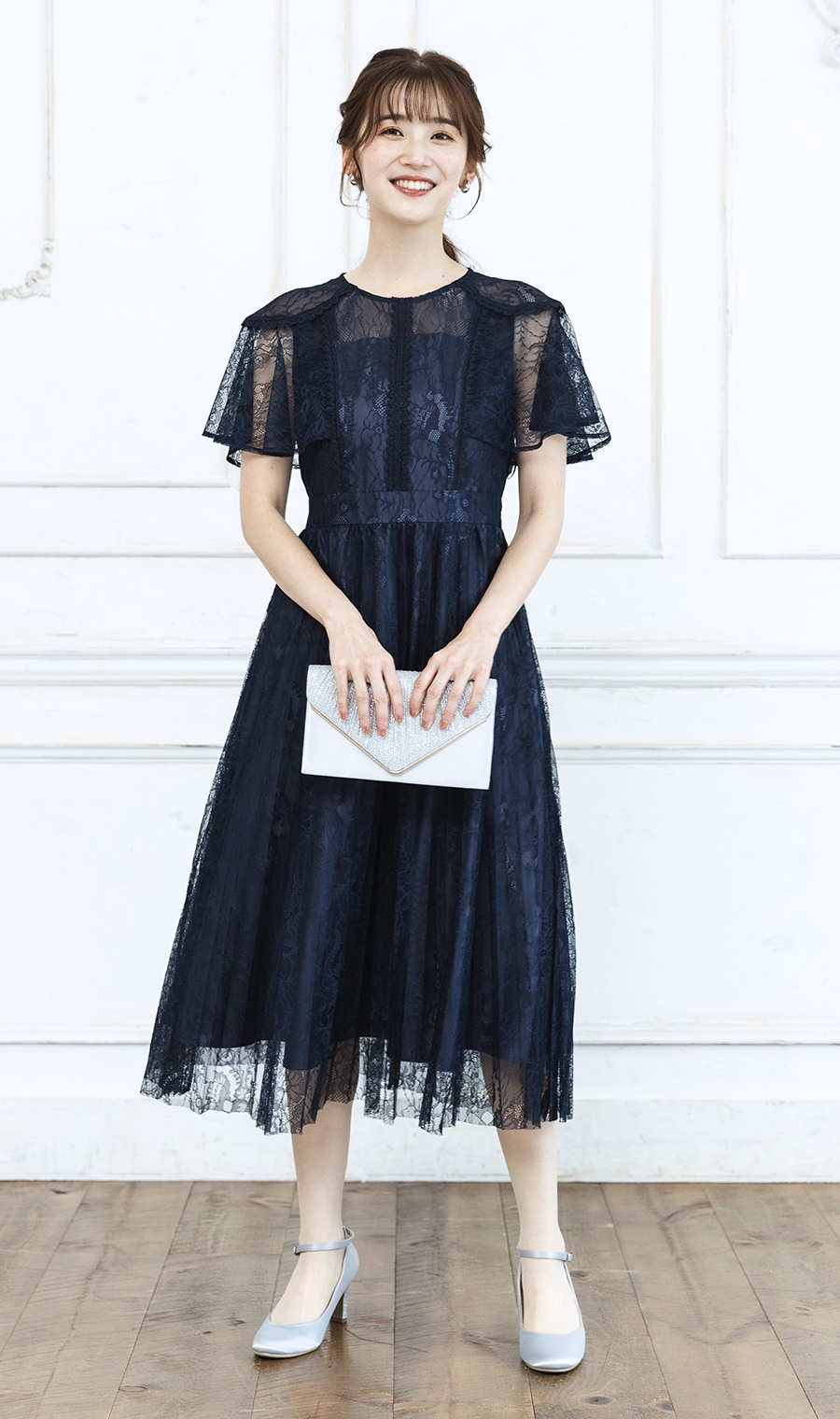 レースプリーツワンピース