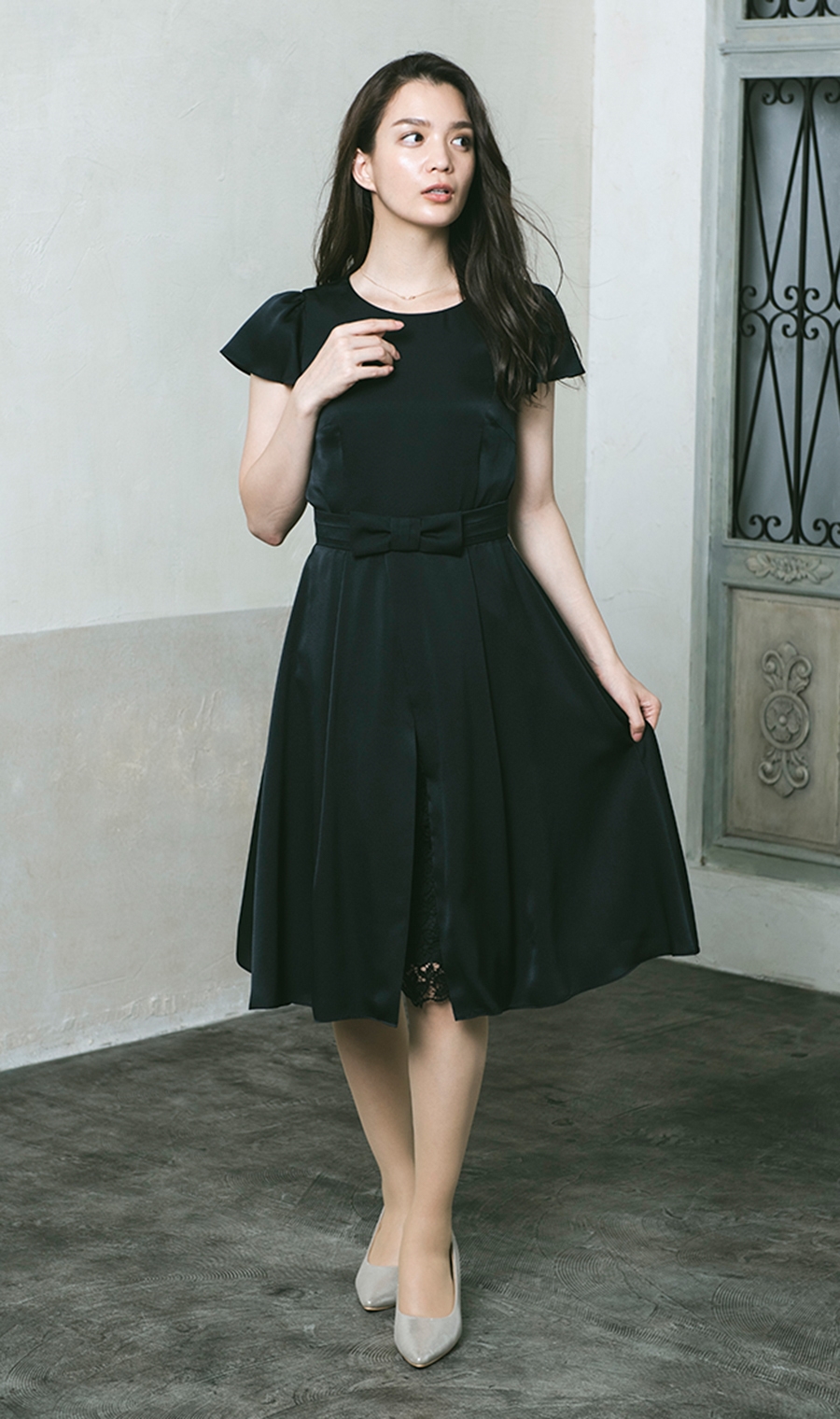 3WAYラップスカート付レースワンピース