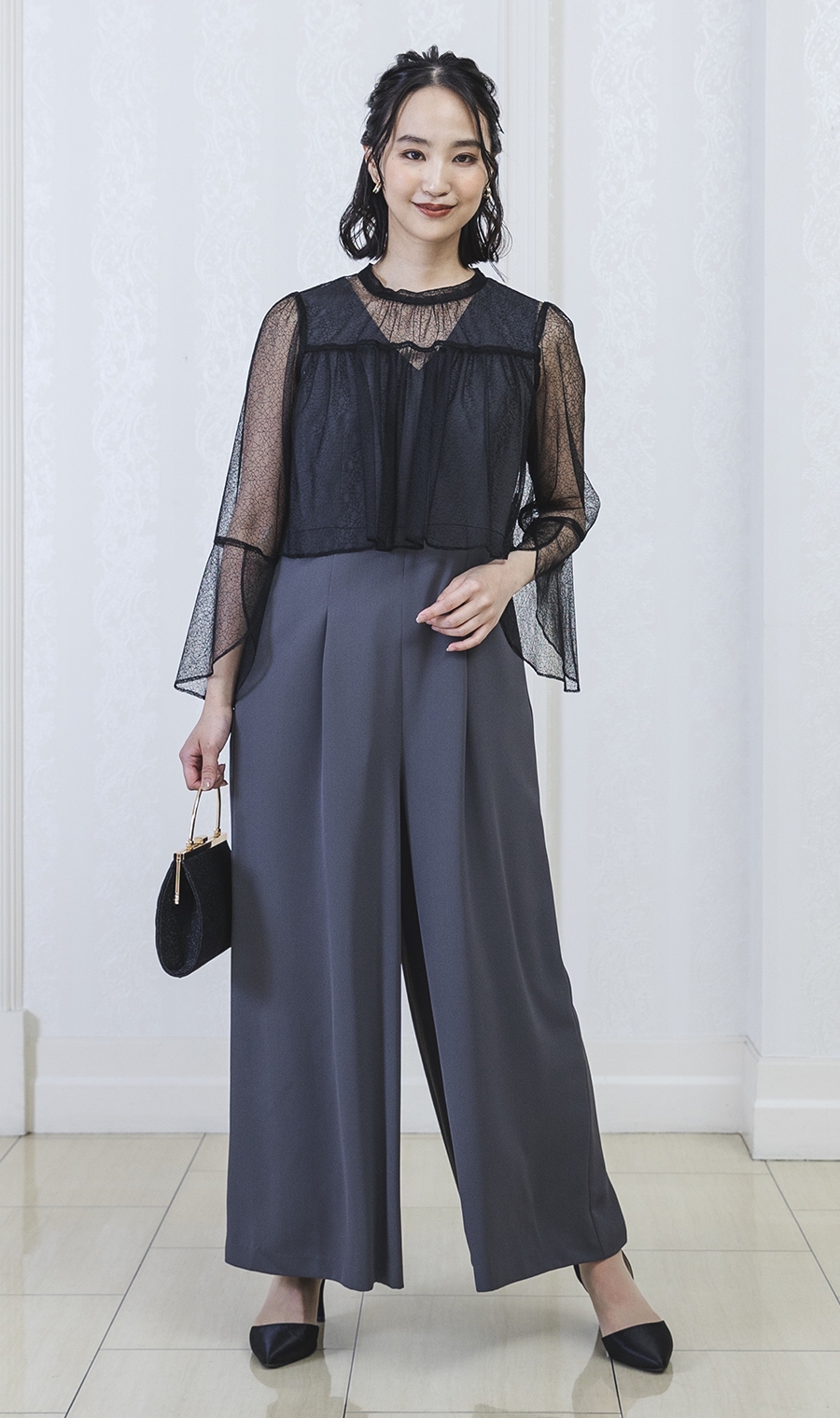 レーストップス×バックサテンコンビネゾン