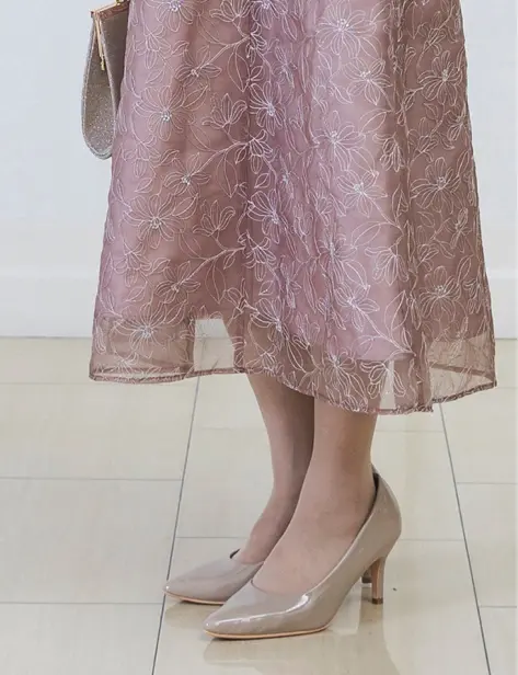 オーガンジーラメ刺繍ワンピース