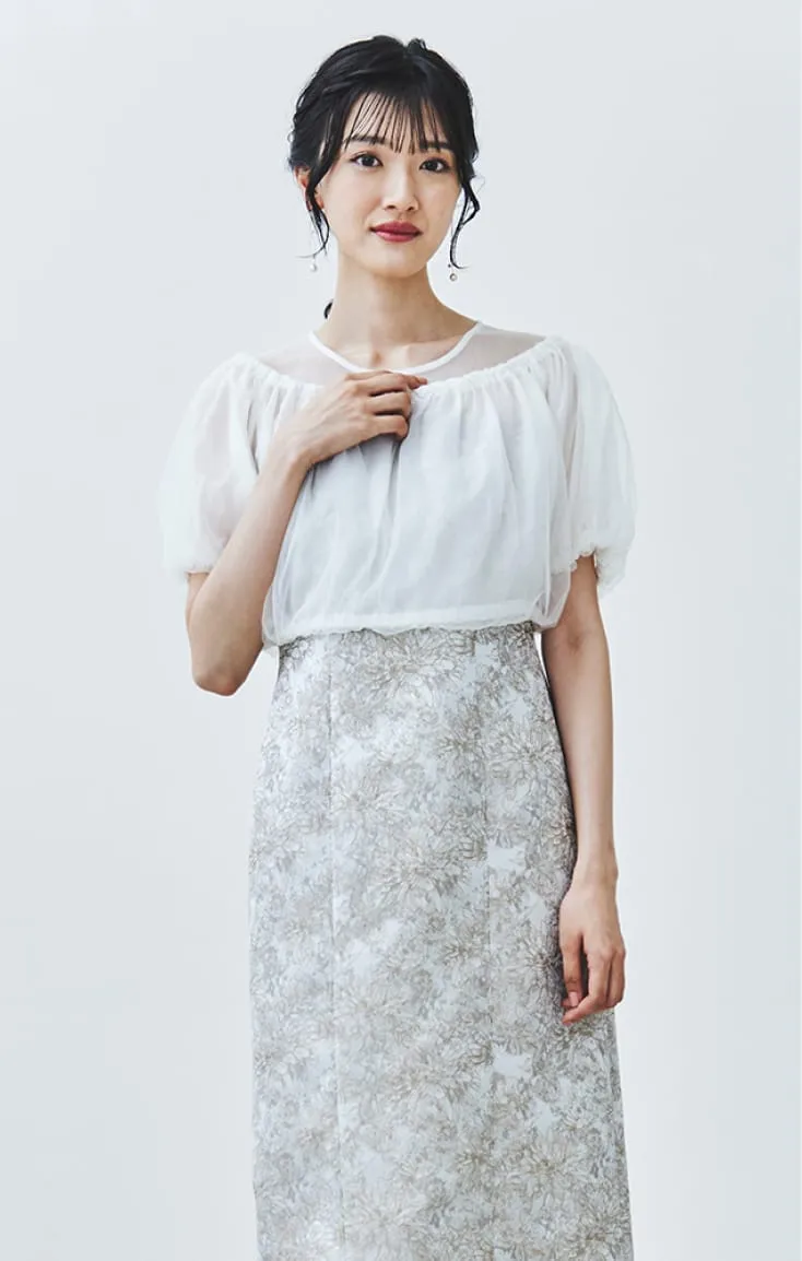 2WAYオフショルダー＆パフスリーブIラインドレス ブラック系