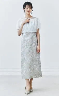 2WAYオフショルダー＆パフスリーブIラインドレス ブラック系のサムネイル